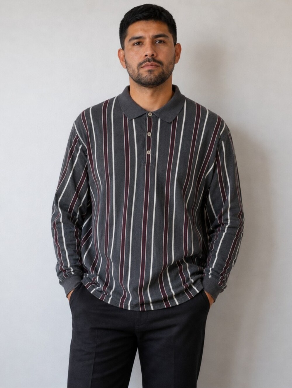 SEDGEFIELD long Sleeve Striped Polo Large